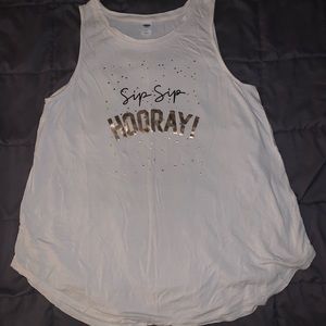 Woman’s sleeveless graphic tee “Sip Sip HOORAY!”
